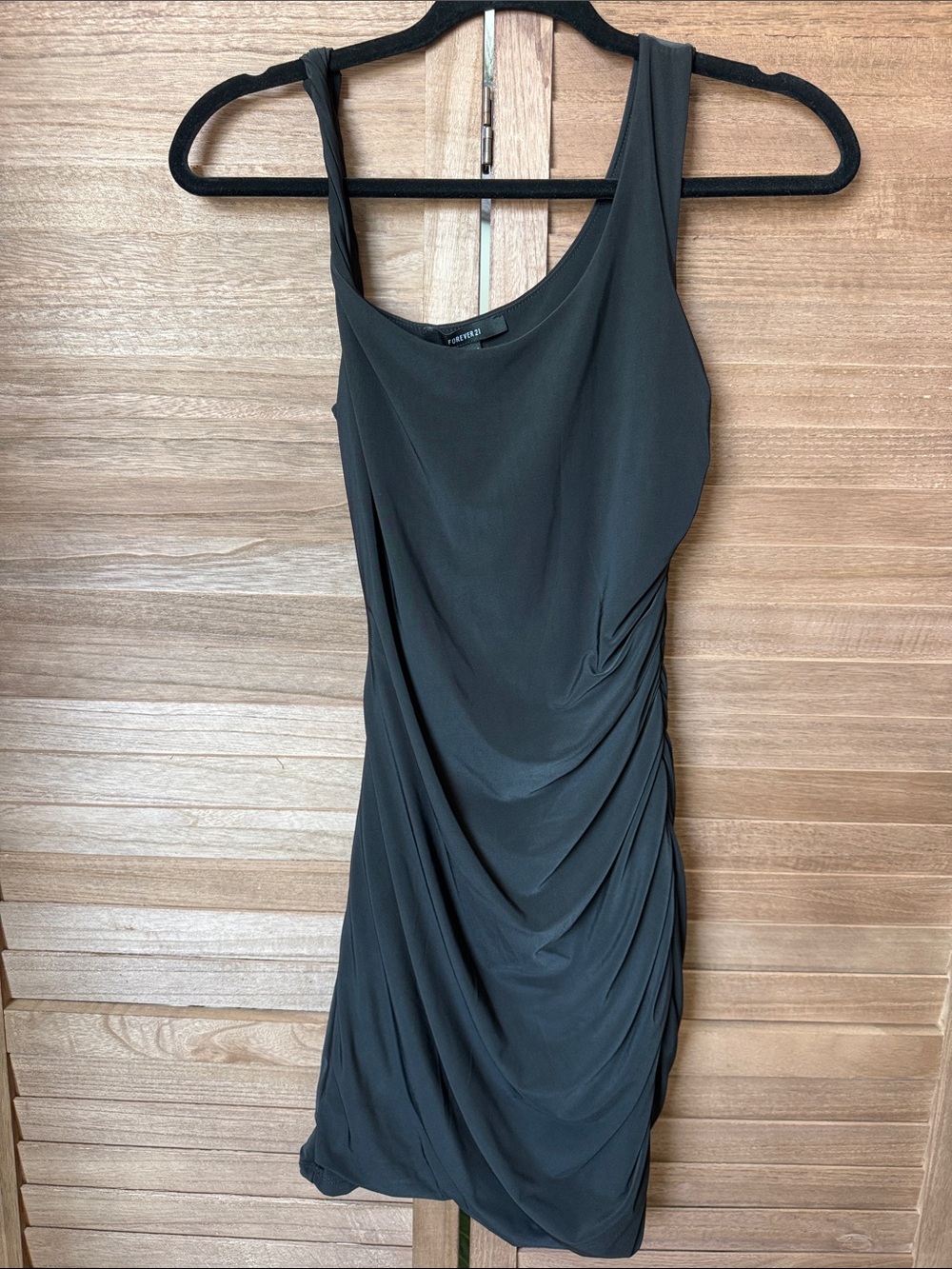 Forever21 Black Mini Size Small Rouched Dress